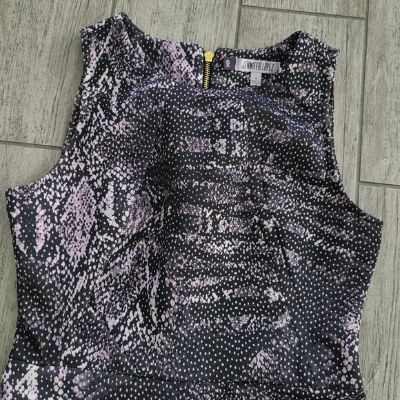 Jennifer Lopez women's fit and flare dark grey scuba formal dress size 4 - Picture 3 of 13